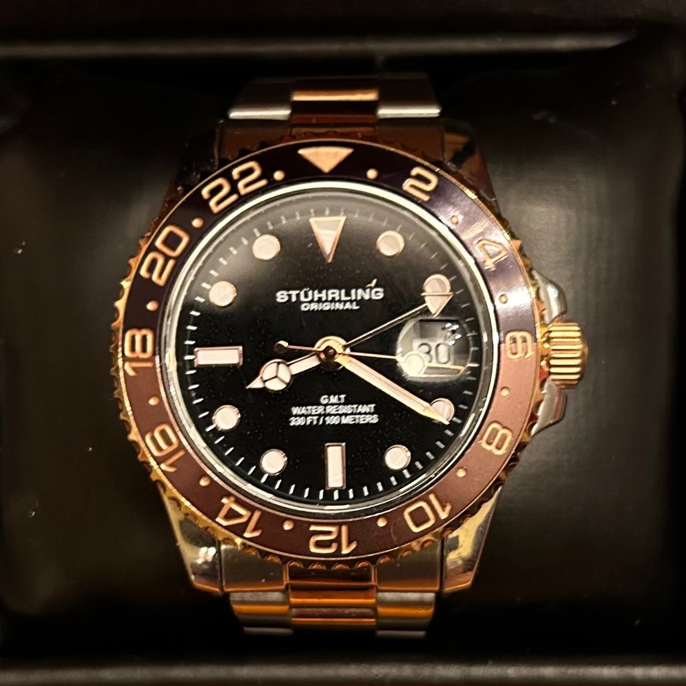 STÜHRLING Meridian 3965 Quartz 42mm Diver/GMT Watch